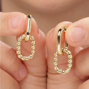 Twisted Gold Hoop Earrings